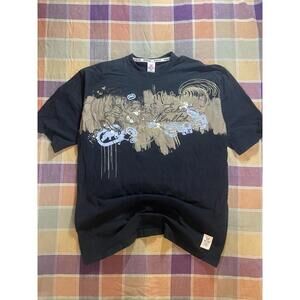 Ecko Men's Short Sleeve Black Vintage Snake Tee 2XLT Y2K